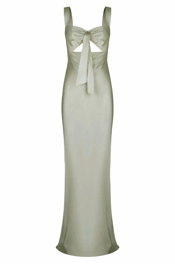 Shona Joy DRESSES LA LUNE BOW TIE MAXI DRESS - SAGE