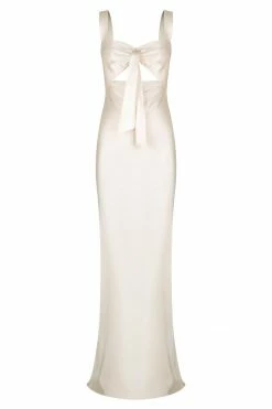 Shona Joy LA LUNE BOW TIE MAXI DRESS - CREAM DRESSES