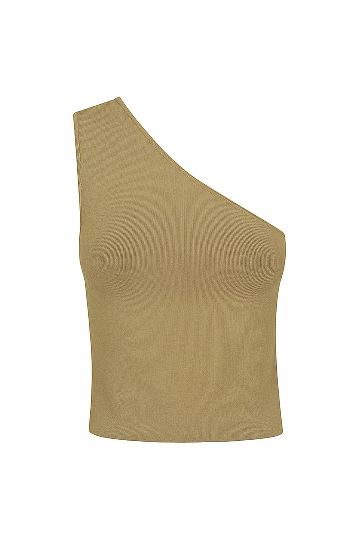 Shona Joy BASIC ONE SHOULDER TOP - BAY LEAF