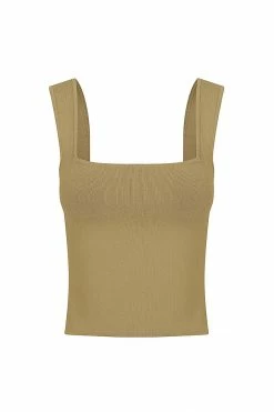 Shona Joy TOPS BASIC SQUARE NECK TOP - BAY LEAF