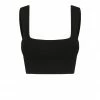 Shona Joy BASIC SQUARE NECK CROP TOP - BLACK TOPS