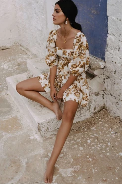 Shona Joy BELLA LINEN OPEN BACK MINI DRESS