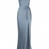 Shona Joy LA LUNE BIAS COWL MAXI DRESS - BLUE SMOKE DRESSES