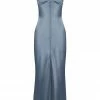 Shona Joy LA LUNE BIAS SLIP DRESS - BLUE SMOKE
