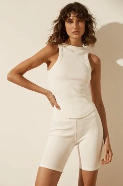 Shona Joy SJ RIB TANK - IVORY TOPS