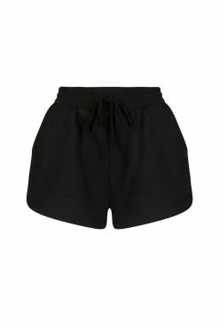 Shona Joy KNITWEAR SJ CURVED HEM SHORT - BLACK