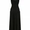 Shona Joy CLEMENCE HIGH NECK MIDI DRESS - BLACK
