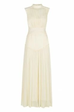 Shona Joy DRESSES CLEMENCE HIGH NECK MIDI DRESS - CREAM