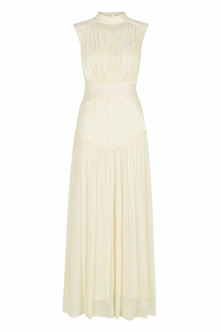 Shona Joy DRESSES CLEMENCE HIGH NECK MIDI DRESS - CREAM