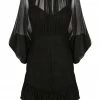 Shona Joy CLEMENCE LONG SLEEVE MINI DRESS - BLACK DRESSES