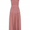 Shona Joy CLEMENCE HIGH NECK MIDI DRESS - ANTIQUE ROSE