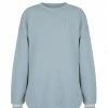 Shona Joy SJ LOGO CURVED HEM JUMPER - CHALK BLUE TOPS