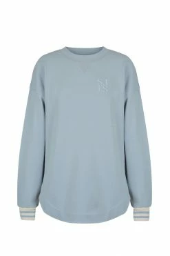Shona Joy SJ LOGO CURVED HEM JUMPER - CHALK BLUE TOPS