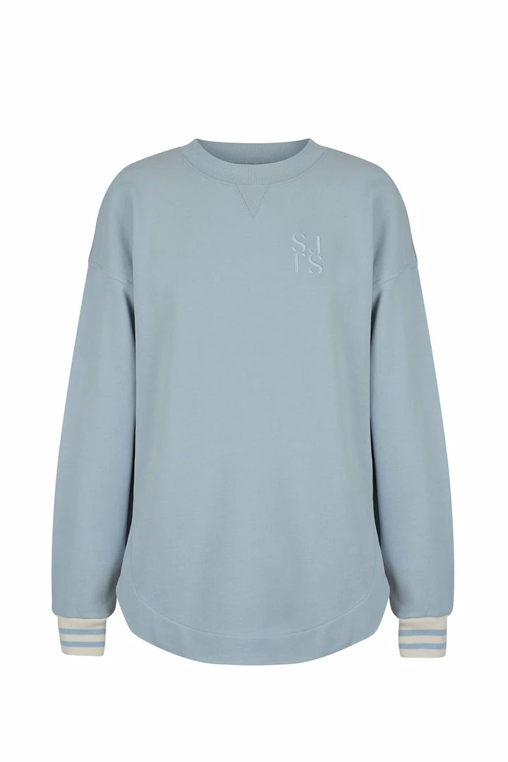 Shona Joy SJ LOGO CURVED HEM JUMPER - CHALK BLUE TOPS