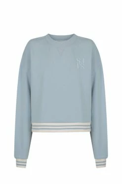 Shona Joy SJ LOGO CROPPED JUMPER - CHALK BLUE