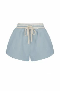 Shona Joy SJ CURVED HEM SHORT - CHALK BLUE