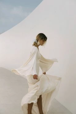 Shona Joy LA LUNE BACKLESS MAXI DRESS - CREAM