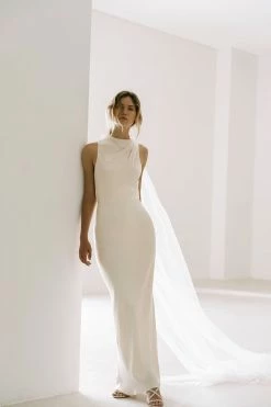 Shona Joy DRESSES LA LUNE HIGH NECK MAXI DRESS - CREAM