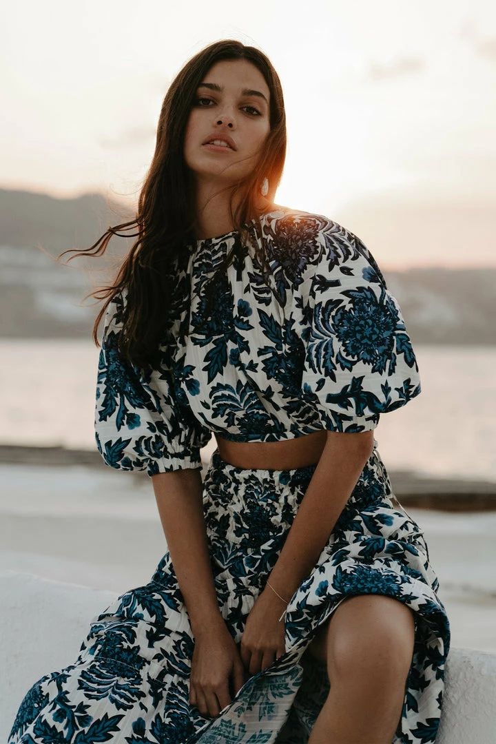 Shona Joy SKIRTS DIANA SHIRRED TIERED MIDI SKIRT