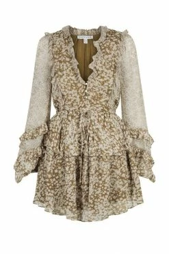 Shona Joy CLAUDETTE BALLOON SLEEVE DRAWSTRING MINI DRESS