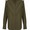 Shona Joy TOPS ELLA CHEVRON FRILL SHIRT - FOREST