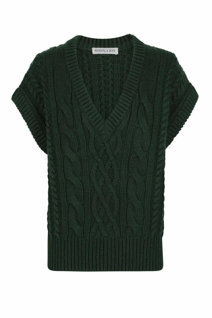 Shona Joy EVA CABLE VEST - ROSEMARY
