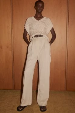 Shona Joy TOPS EVA CABLE VEST - CREMA