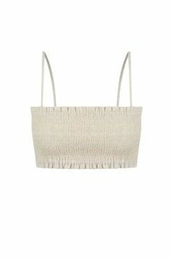 Shona Joy FIONA SHIRRED BRALETTE - OATMEAL