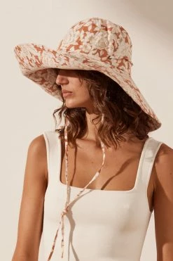 Shona Joy FLOR LINEN HAT ACCESSORIES