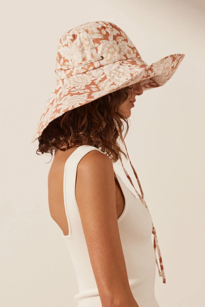 Shona Joy FLOR LINEN HAT ACCESSORIES
