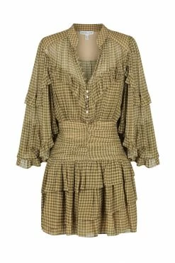 Shona Joy ELEONORA RUCHED FRILL MINI DRESS DRESSES