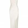 Shona Joy DRESSES LA LUNE GATHERED SQUARE NECK BIAS MIDI DRESS - CREAM
