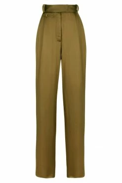 Shona Joy GIORGIA HIGH WAISTED TAILORED PANT - OLIVE OIL SHORTS & PANTS