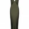 Shona Joy GIORGIA PLUNGED MIDI DRESS - FOREST DRESSES