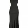 Shona Joy DRESSES LA LUNE LOW BACK HALTER NECK MIDI DRESS - BLACK
