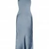 Shona Joy LA LUNE LOW BACK HALTER NECK MIDI DRESS - BLUE SMOKE DRESSES