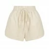 Shona Joy HOLLY CURVED HEM SHORT - CREAM SHORTS & PANTS