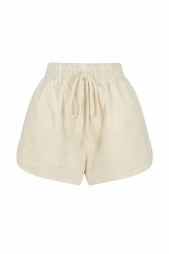 Shona Joy HOLLY CURVED HEM SHORT - CREAM SHORTS & PANTS
