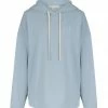 Shona Joy SJ LOGO CURVED HEM HOODIE - CHALK BLUE TOPS