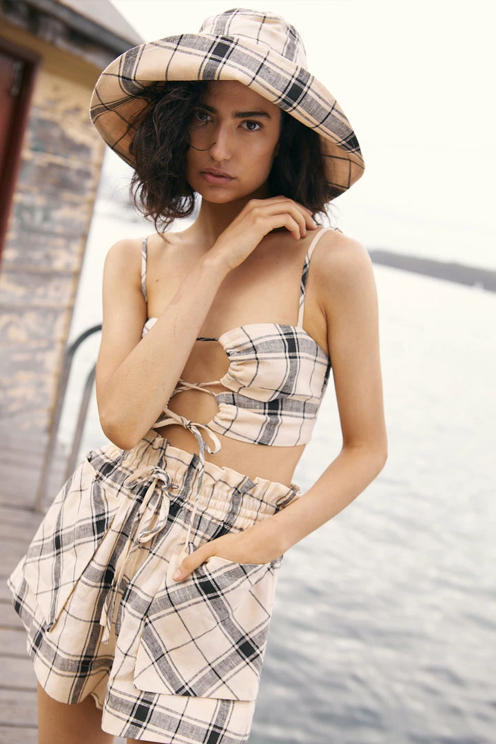 Shona Joy ACCESSORIES INDRA LINEN SUN HAT