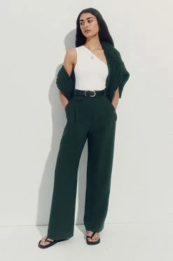 Shona Joy IRENA HIGH WAISTED TAILORED PANT - ROSEMARY SHORTS & PANTS