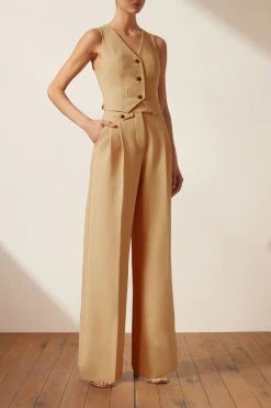 Shona Joy SHORTS & PANTS IVY HIGH WAISTED TAILORED PANT - LATTE