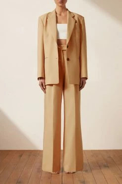 Shona Joy SHORTS & PANTS IVY HIGH WAISTED TAILORED PANT - LATTE