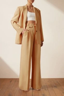 Shona Joy TOPS IVY OVERSIZED TAILORED BLAZER - LATTE
