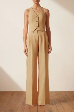 Shona Joy SHORTS & PANTS IVY HIGH WAISTED TAILORED PANT - LATTE