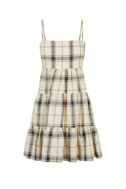 Shona Joy INDRA LINEN OPEN BACK TIERED MINI DRESS