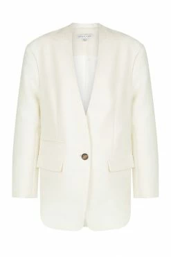 Shona Joy IRENA COLLARLESS OVERSIZED BLAZER - CREAM
