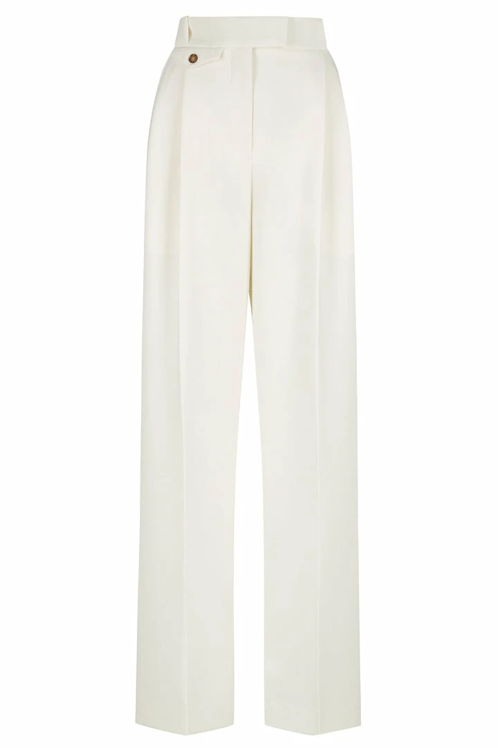 Shona Joy IRENA HIGH WAISTED TAILORED PANT - CREAM SHORTS & PANTS