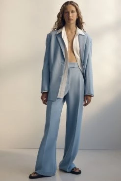 Shona Joy IRENA OVERSIZED TAILORED BLAZER - CHALK BLUE