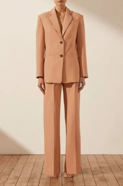 Shona Joy OUTERWEAR IRENA OVERSIZED TAILORED BLAZER - TERRACOTTA